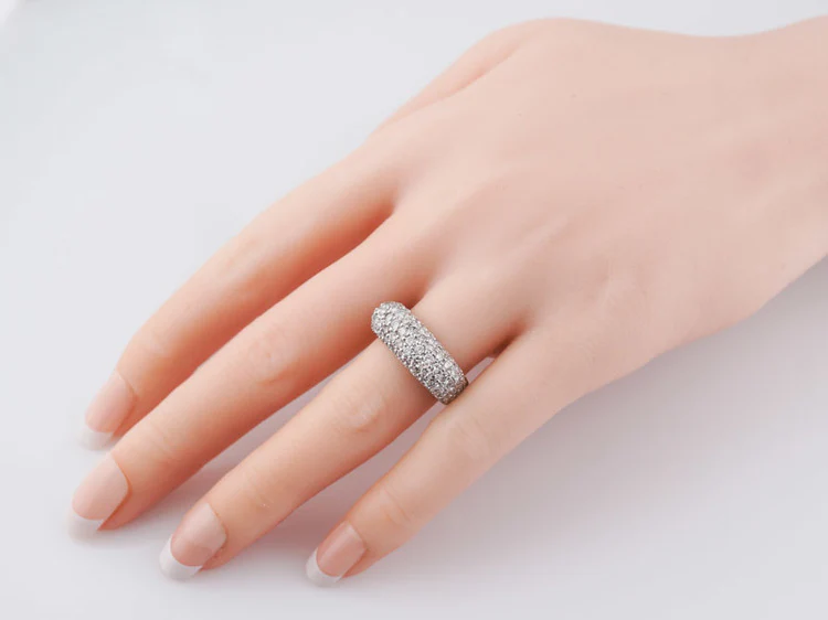 Modern Right Hand Ring 2.44ct Round Brilliant Cut Diamonds in 14k Yellow Gold - Image 9