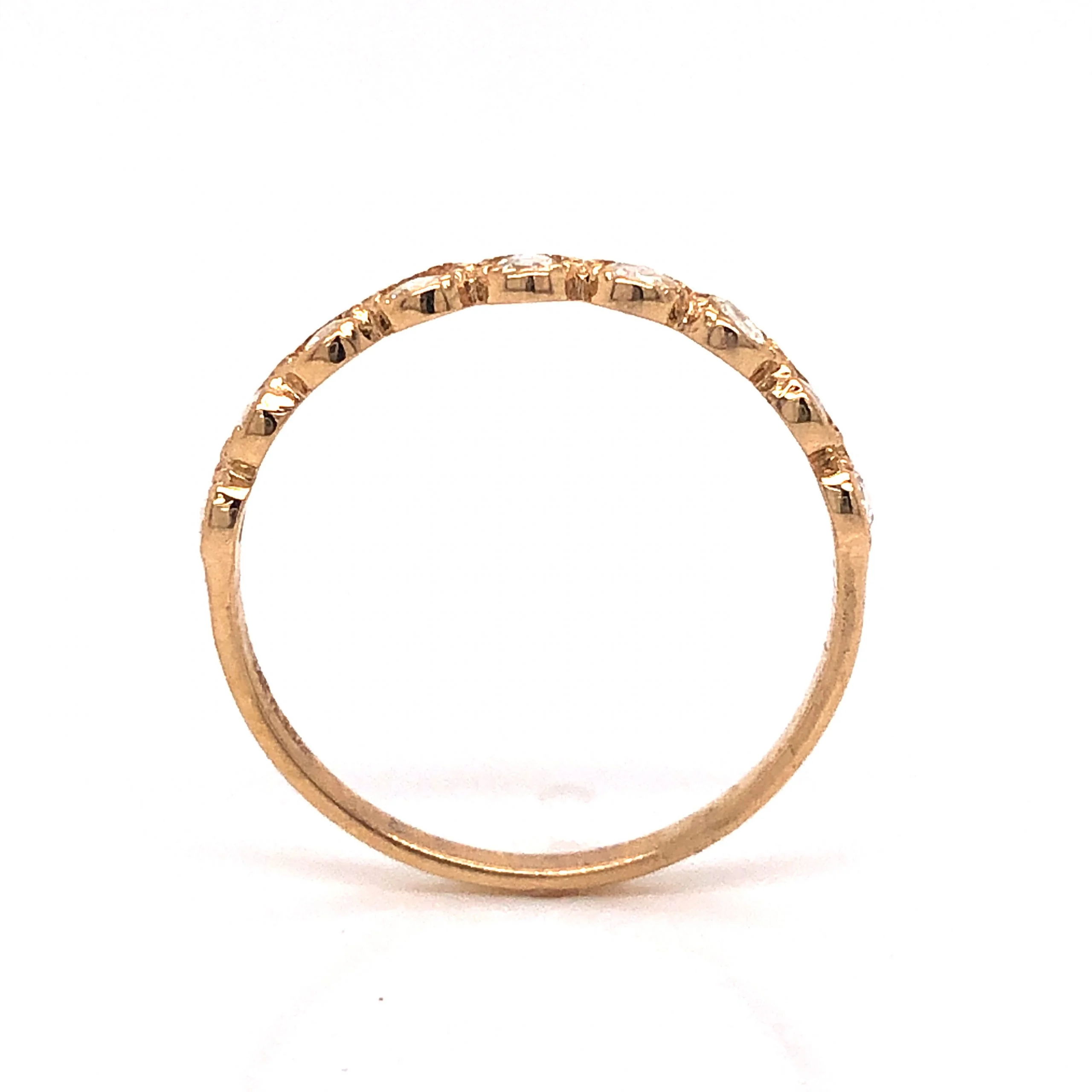 Modern Rose Cut Diamond Band in 14k Yellow Gold - Image 4