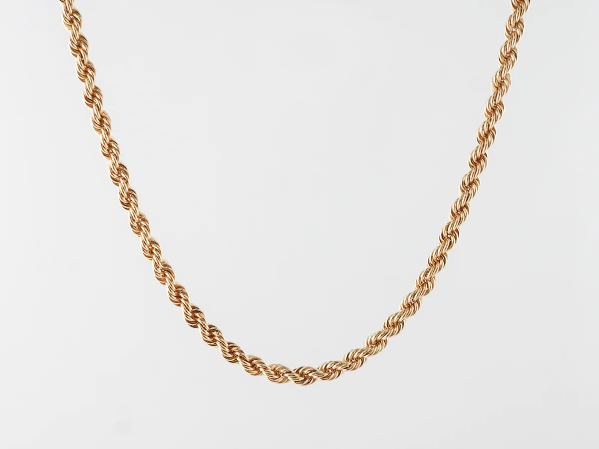 Modern Thick Braided Necklace in 14k Yellow Gold