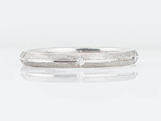 Modern Wedding Band Tiffany & Co .05 Round Brilliant Diamonds in 18k White Gold