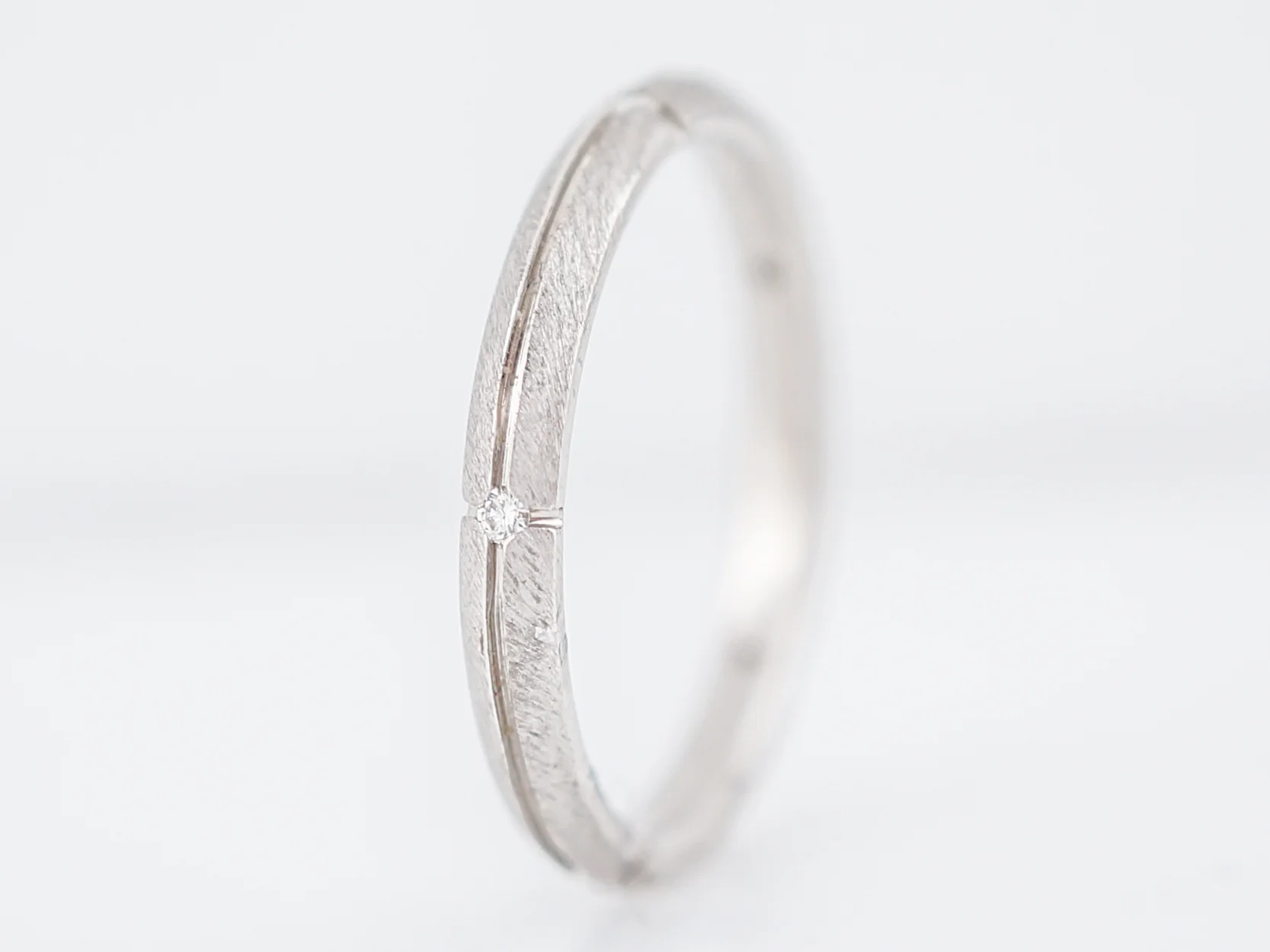 Modern Wedding Band Tiffany & Co .05 Round Brilliant Diamonds in 18k White Gold - Image 2