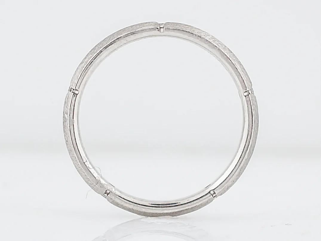 Modern Wedding Band Tiffany & Co .05 Round Brilliant Diamonds in 18k White Gold - Image 4