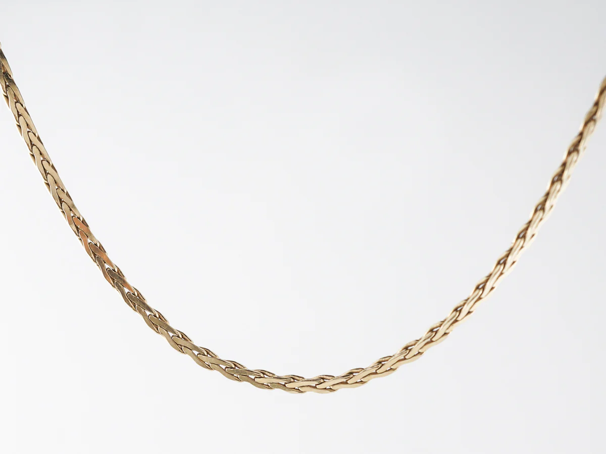 Modern Woven Yellow Gold Chain Necklace in 14k