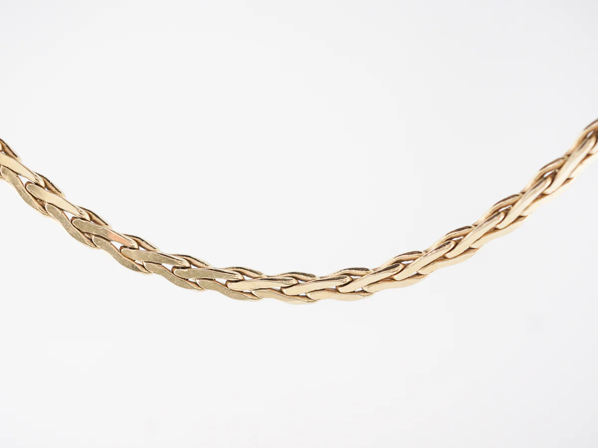 Modern Woven Yellow Gold Chain Necklace in 14k - Image 2