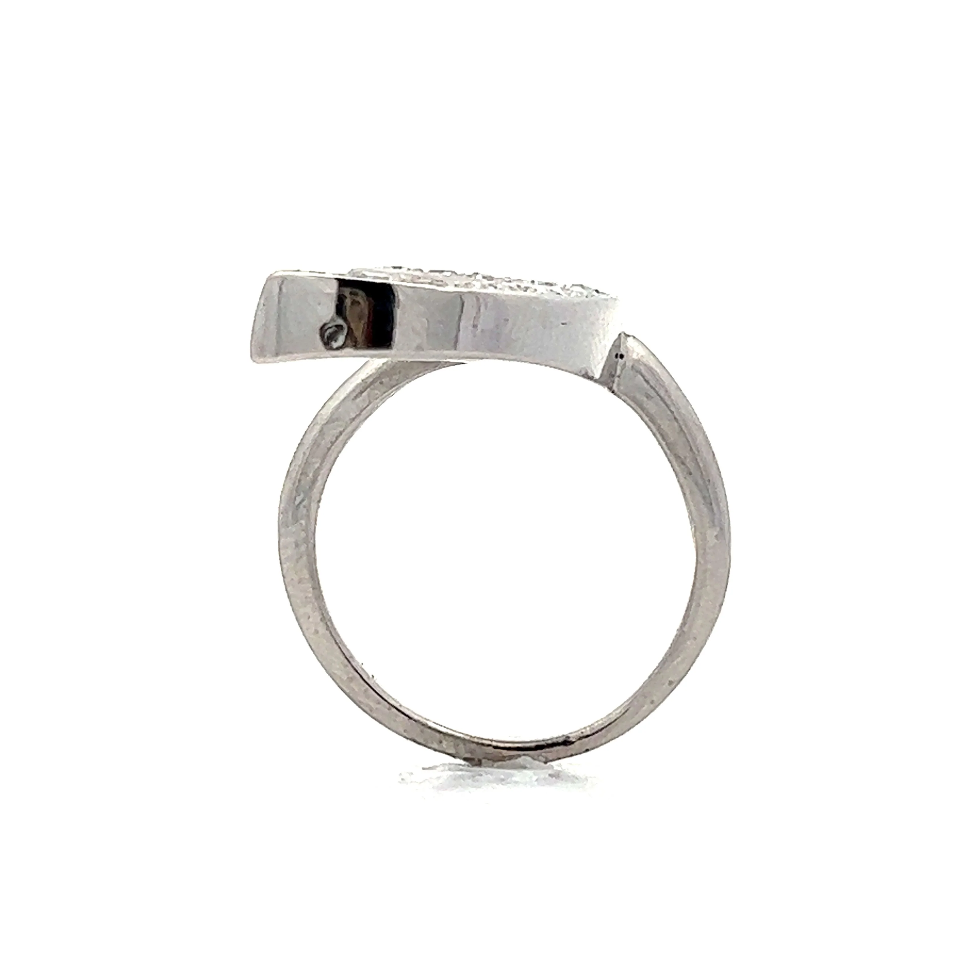 Moon Shaped Right Hand Ring in 14k White Gold - Image 4