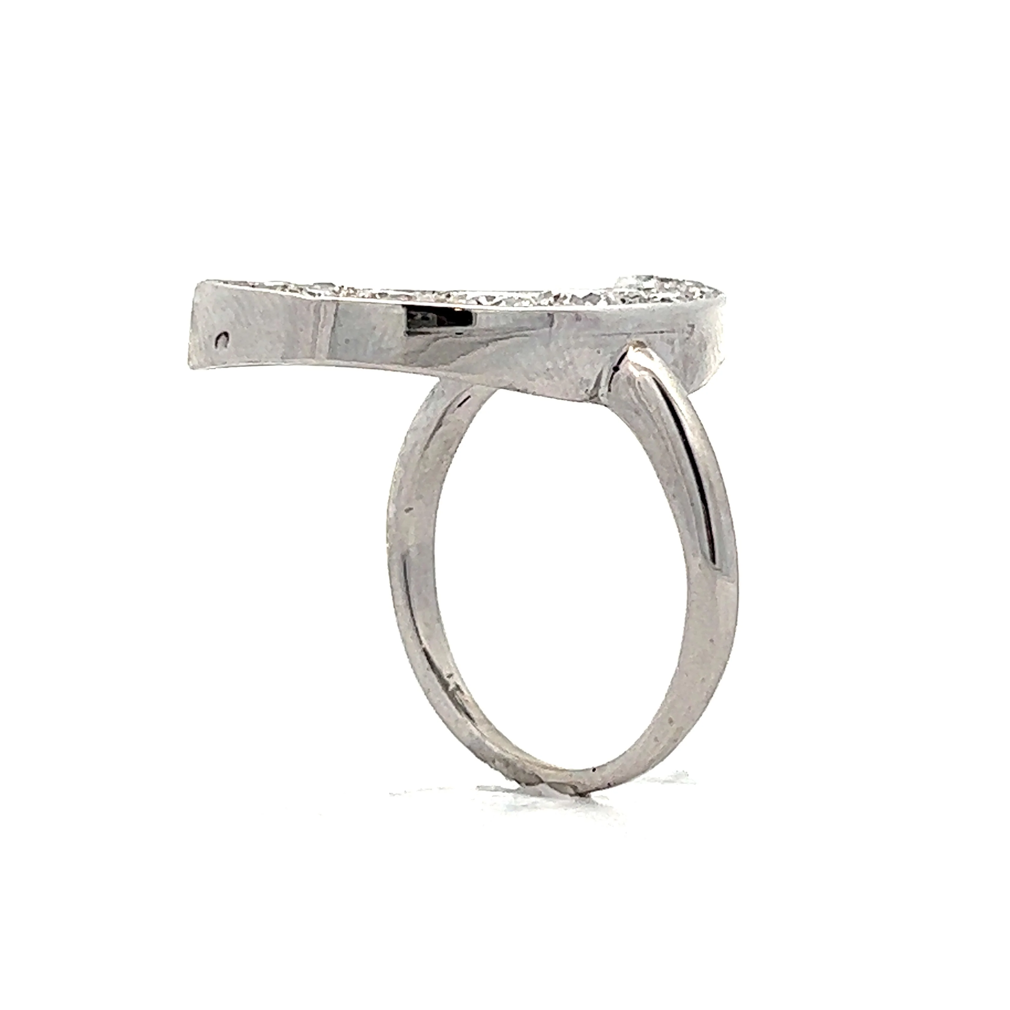 Moon Shaped Right Hand Ring in 14k White Gold - Image 5