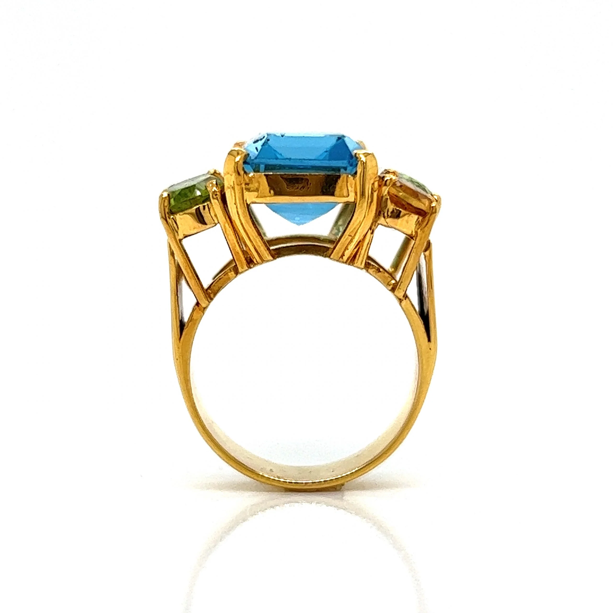 Multi-Color Gemstone Cocktail Ring in 18k Yellow Gold - Image 4