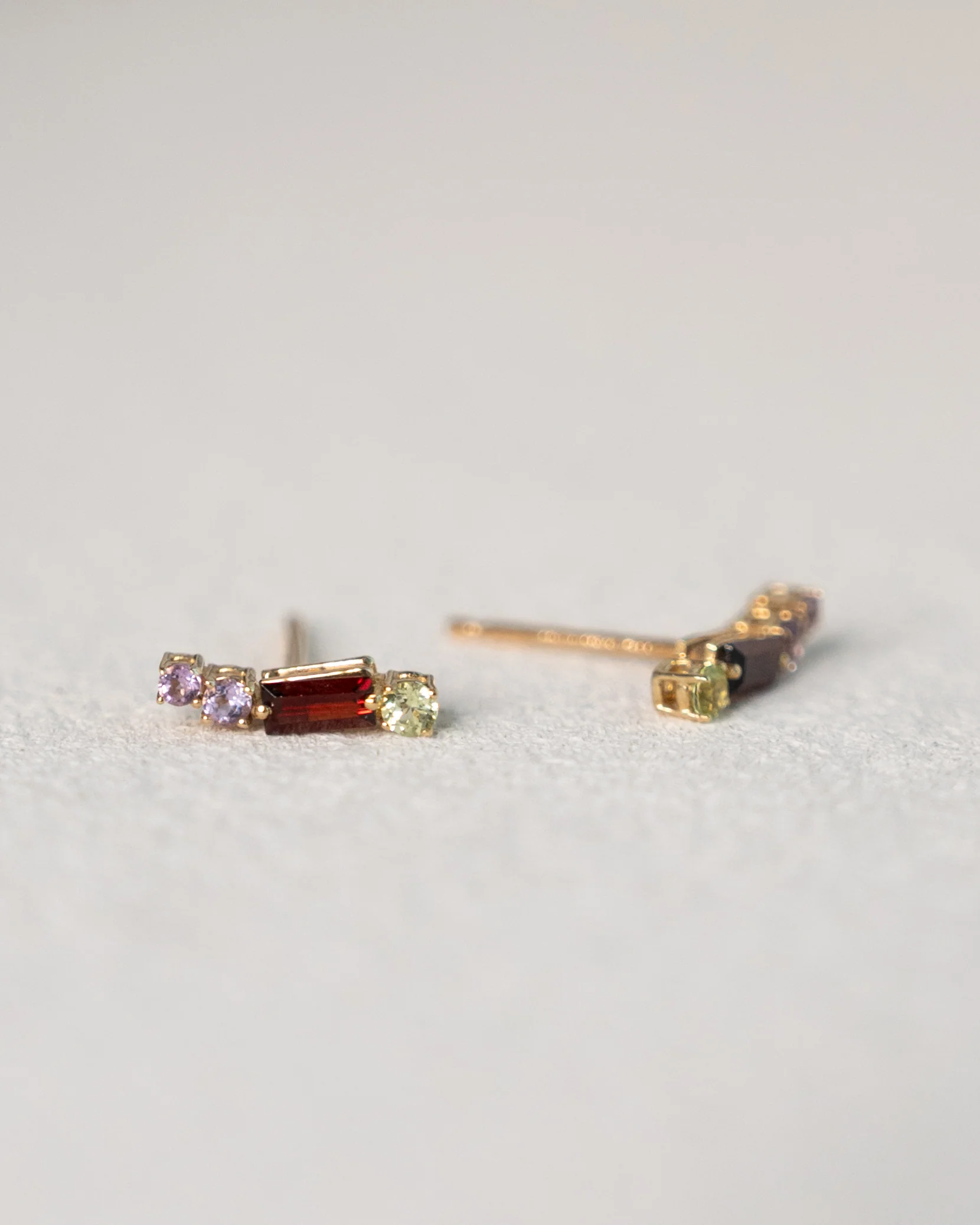 Multi-Gemstone Stud Earrings in 14k Yellow Gold - Image 5