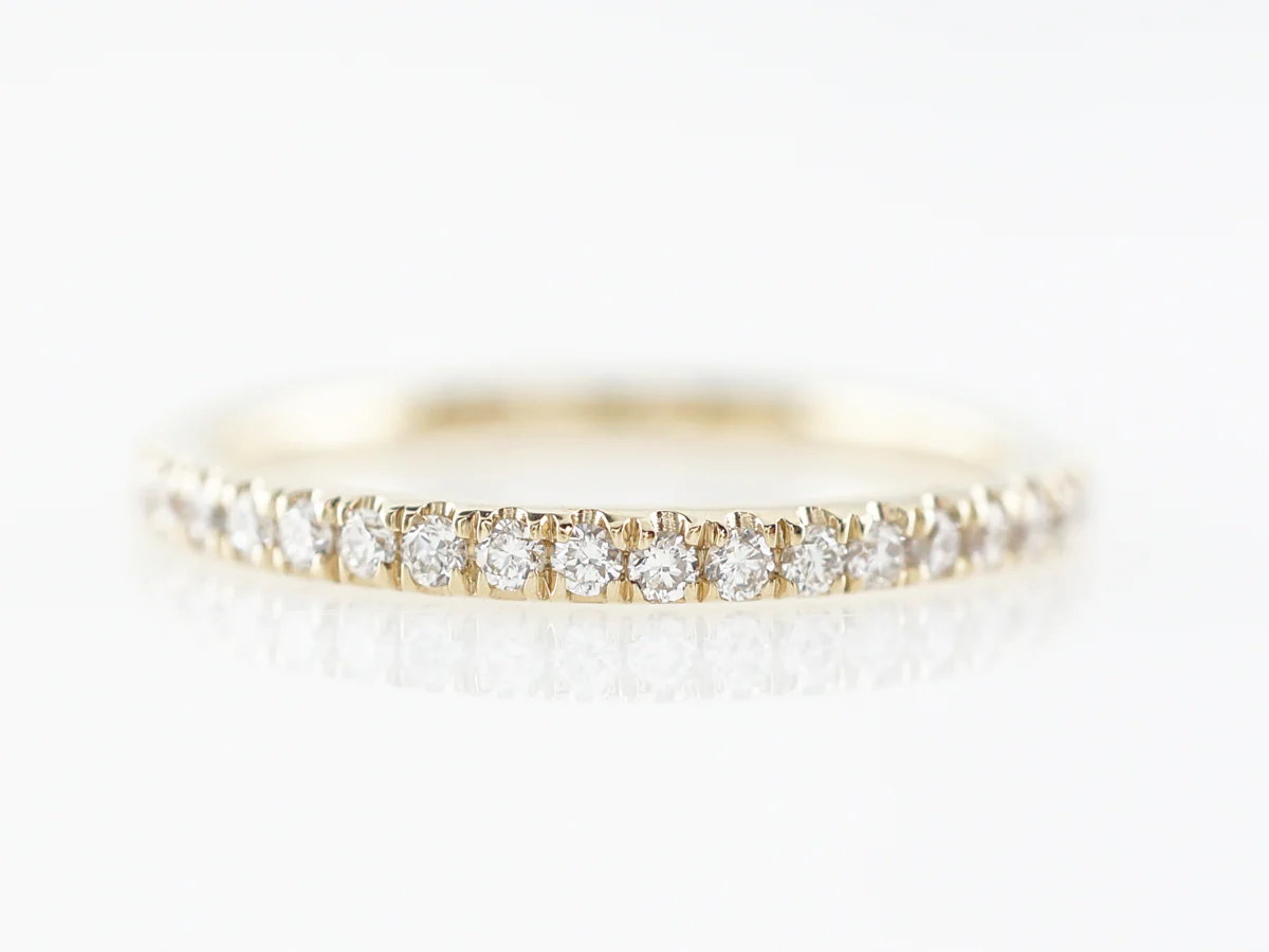 Narrow Diamond Wedding Band in 14k Yellow Gold