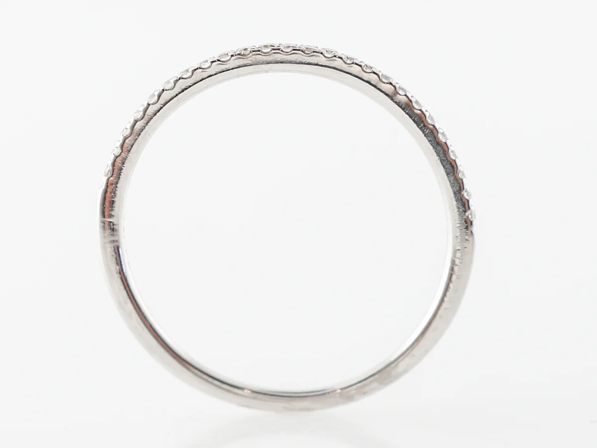 Narrow Diamond Wedding Band in 18k White Gold - Image 4