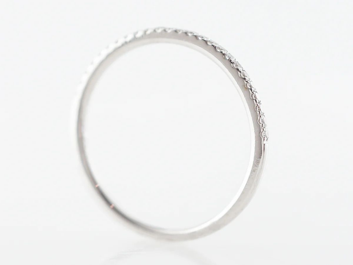 Narrow Diamond Wedding Band in 18k White Gold - Image 5