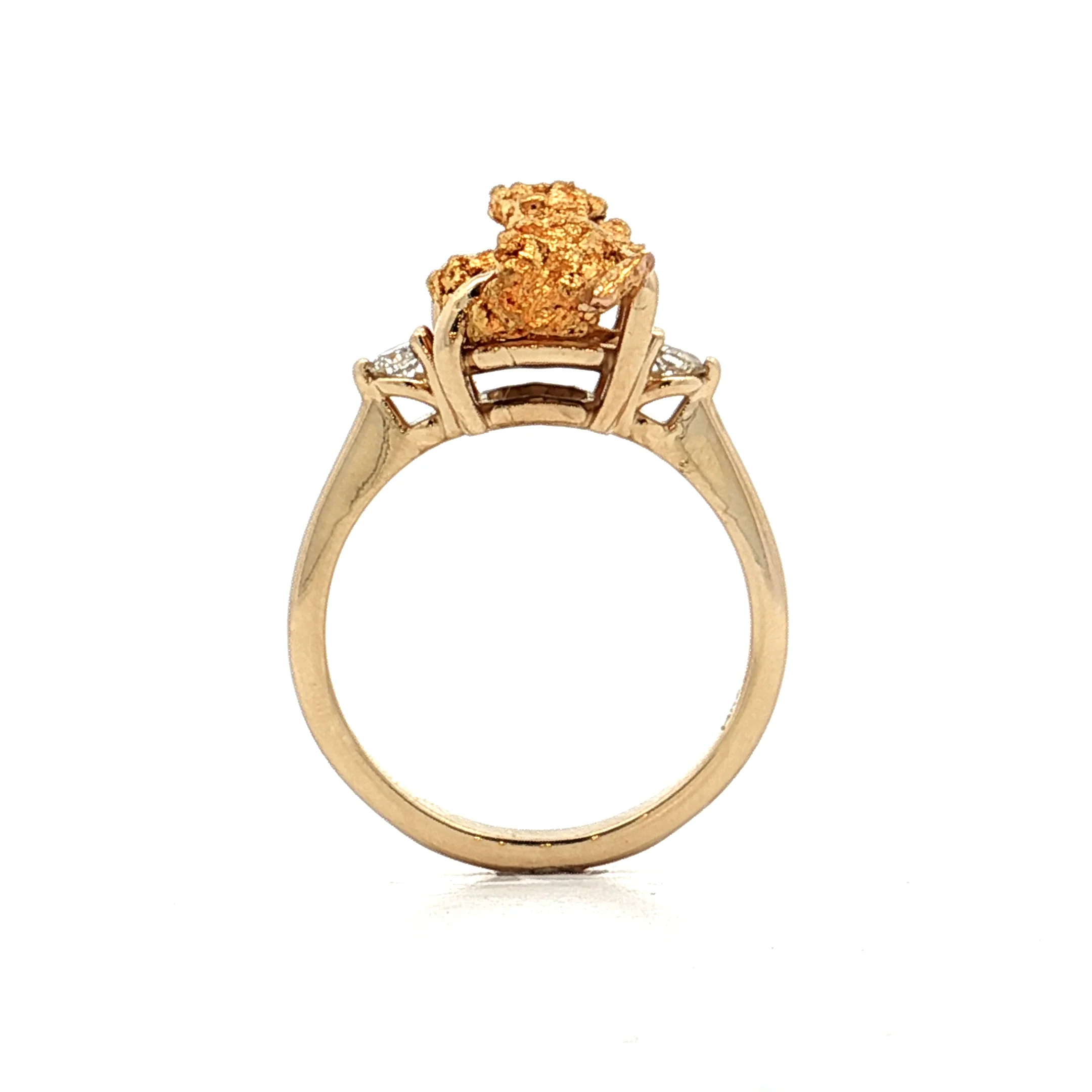 Natural Gold Nugget Cocktail Ring 24/14k Yellow Gold - Image 4