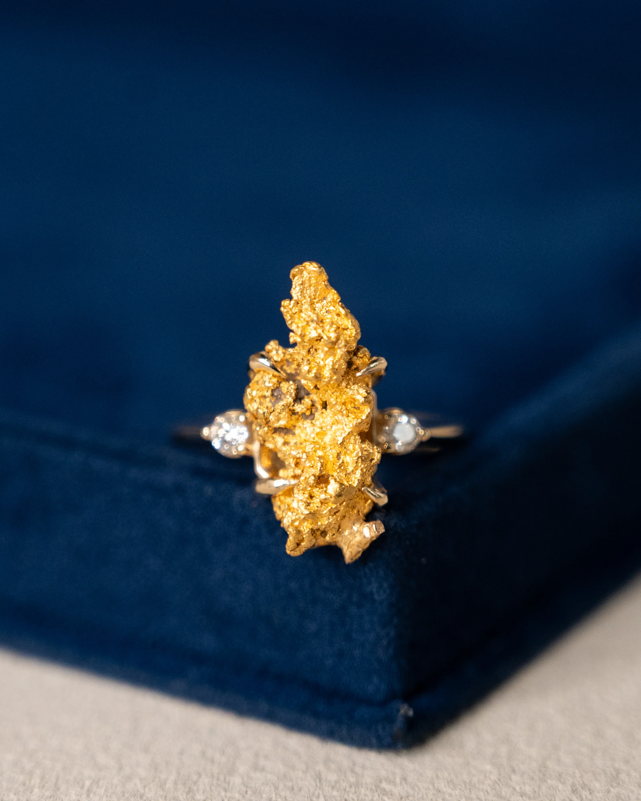 Natural Gold Nugget Cocktail Ring 24/14k Yellow Gold - Image 6