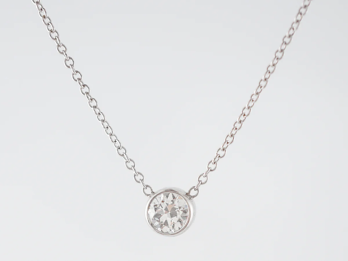 Necklace Modern .25 Round Brilliant Cut Diamond in 14k White Gold