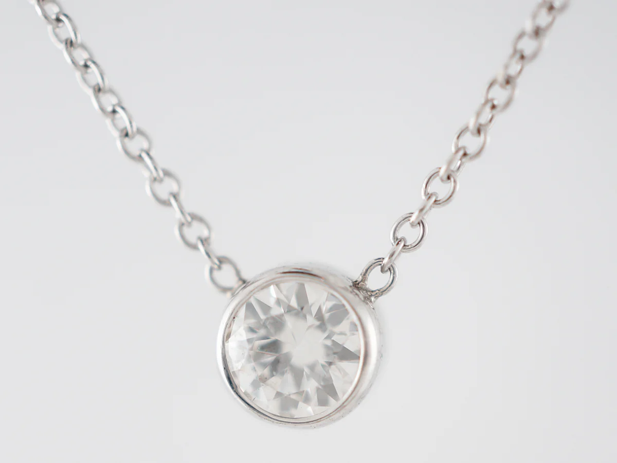 Necklace Modern .25 Round Brilliant Cut Diamond in 14k White Gold - Image 2