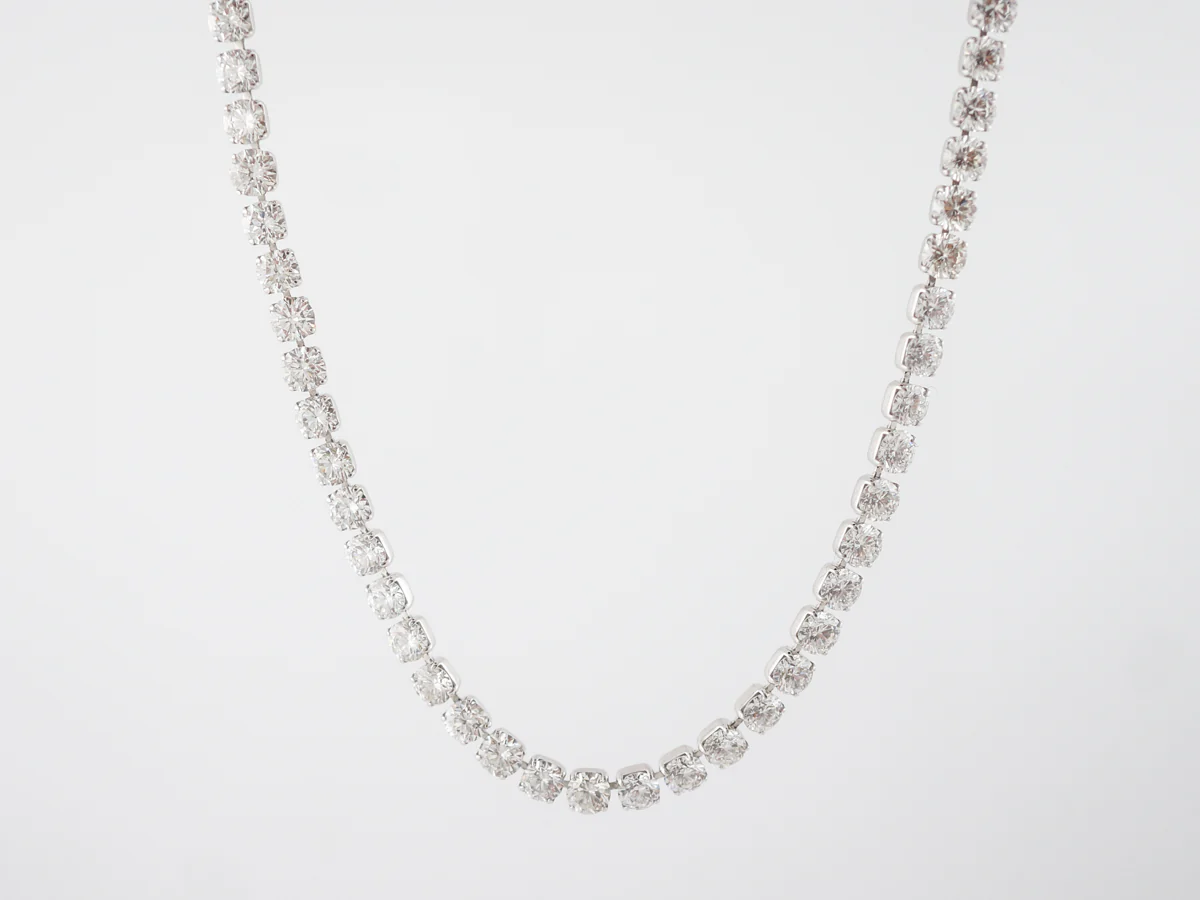 ***RTV 5/23 ***Necklace Modern 35.09 Round Brilliant Cut Diamonds in Platinum