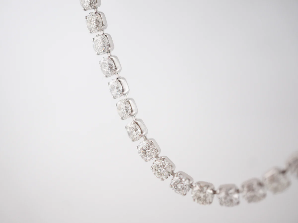 ***RTV 5/23 ***Necklace Modern 35.09 Round Brilliant Cut Diamonds in Platinum - Image 3