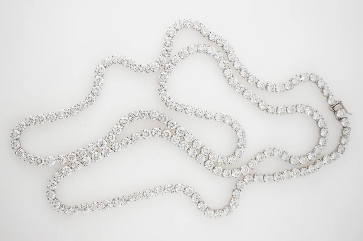 ***RTV 5/23 ***Necklace Modern 35.09 Round Brilliant Cut Diamonds in Platinum - Image 4