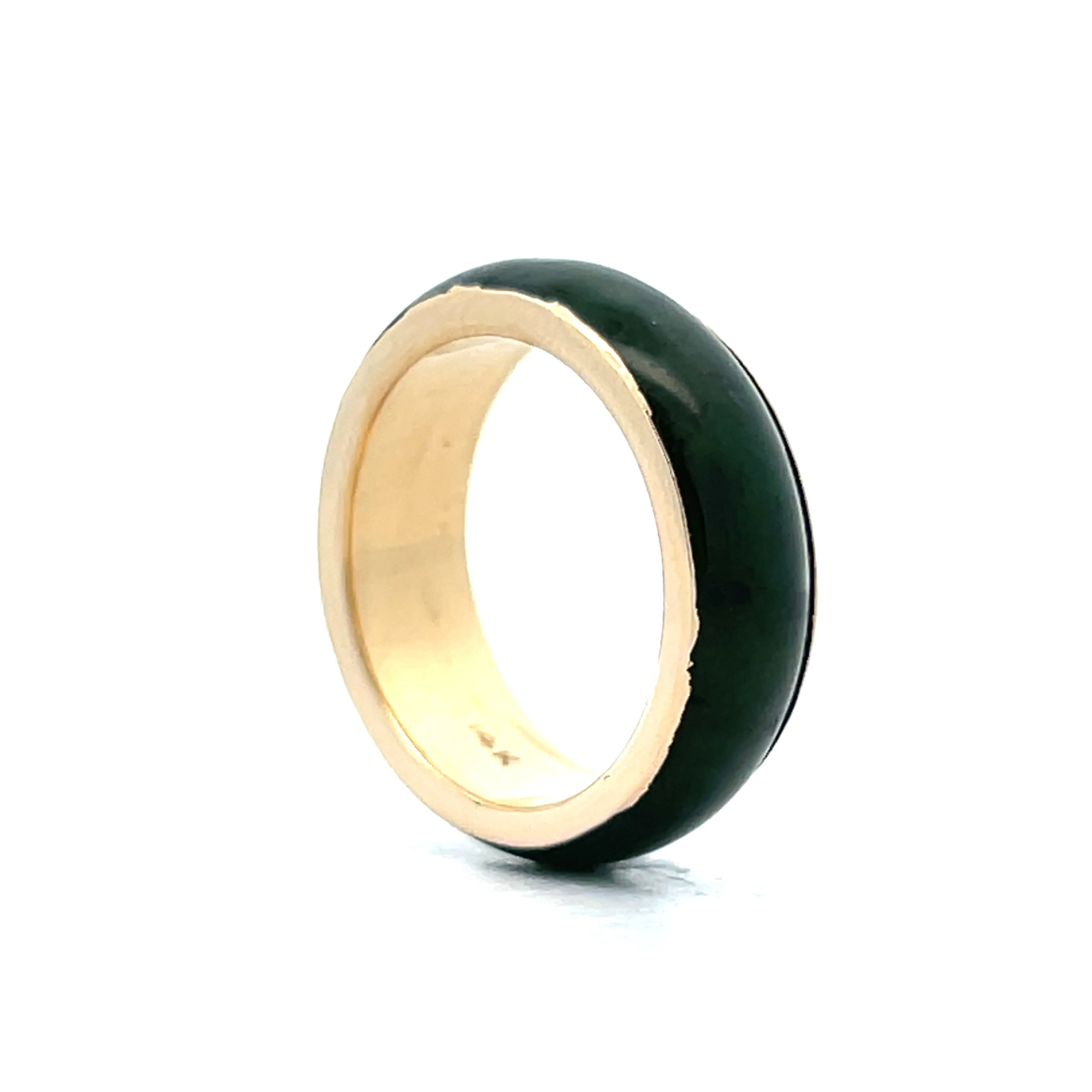 Nephrite Eternity Band in 14k Yellow Gold - Image 5