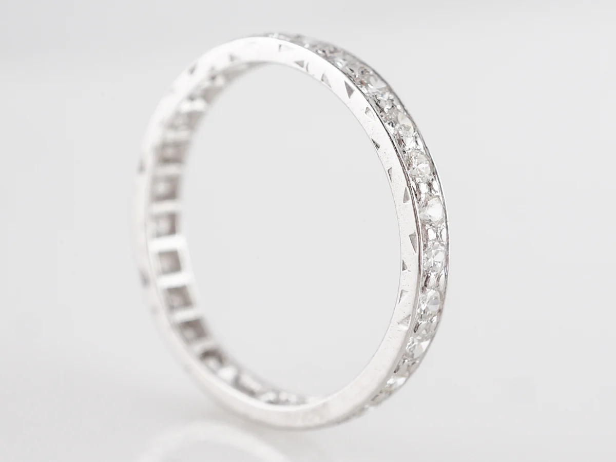Old European Diamond Eternity Band in Platinum - Image 2