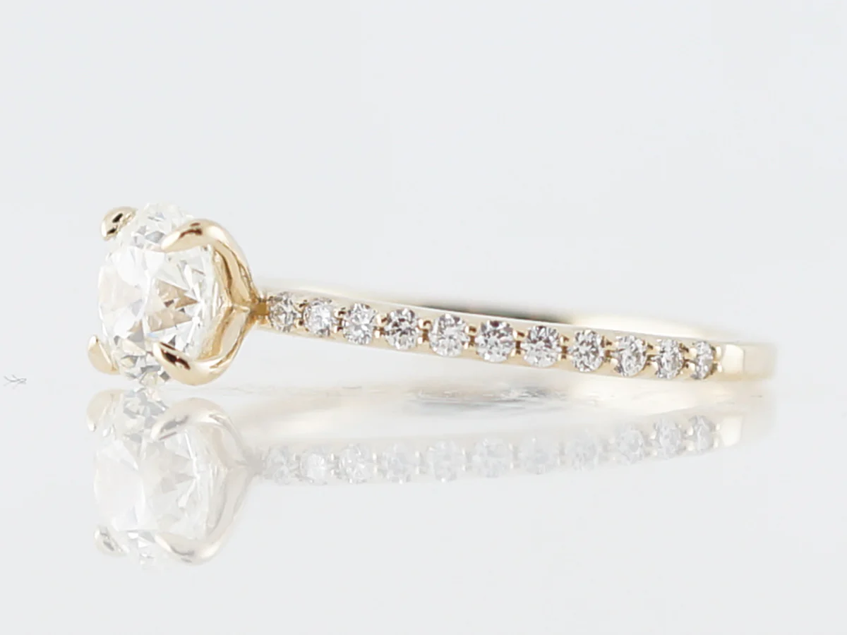 Old European Cut Diamond Solitaire Engagement Ring in Yellow Gold - Image 2