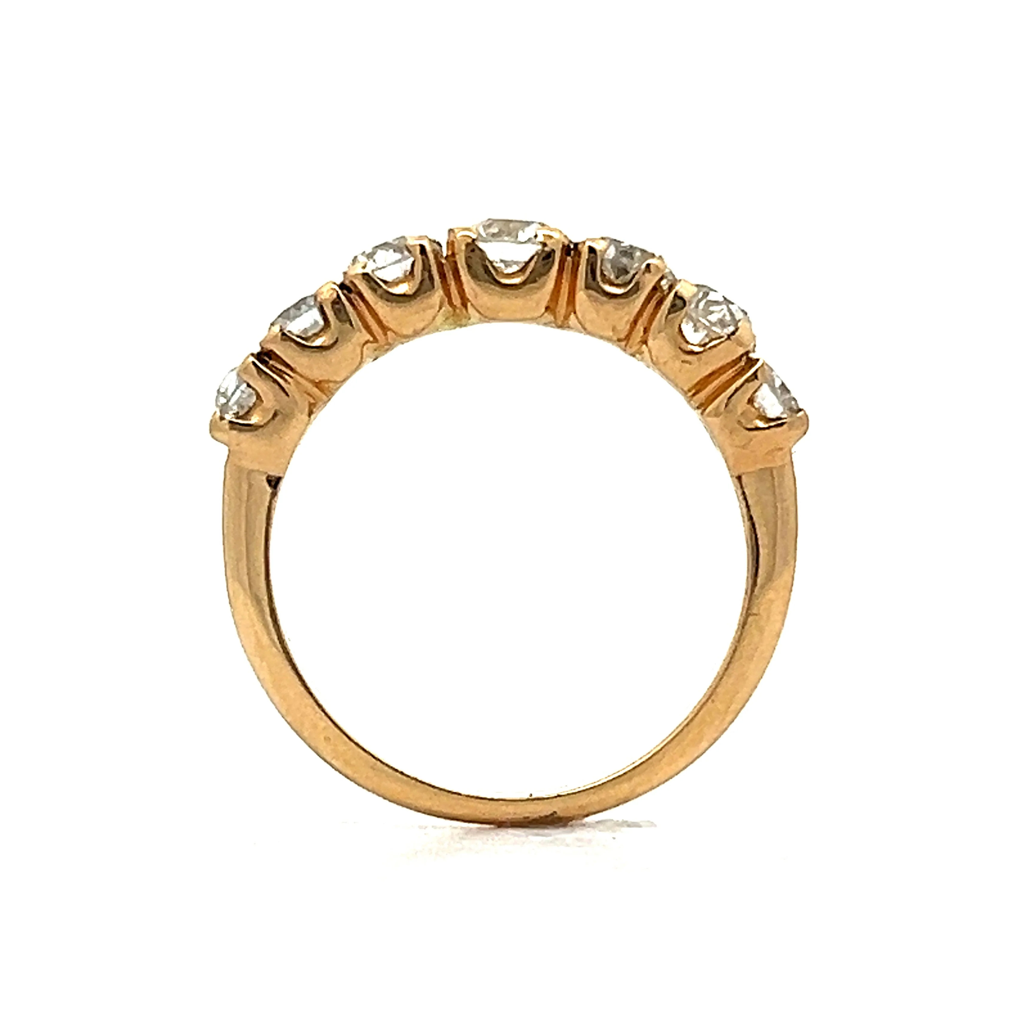 Old European Diamond Wedding Band in 18k Yellow Gold - Image 4