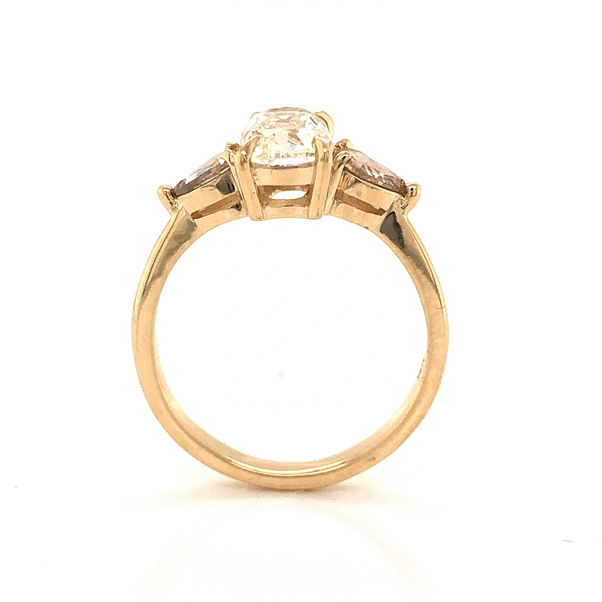 Old Mine Brilliant Cut Diamond Engagement Ring in 14k Yellow Gold - Image 4