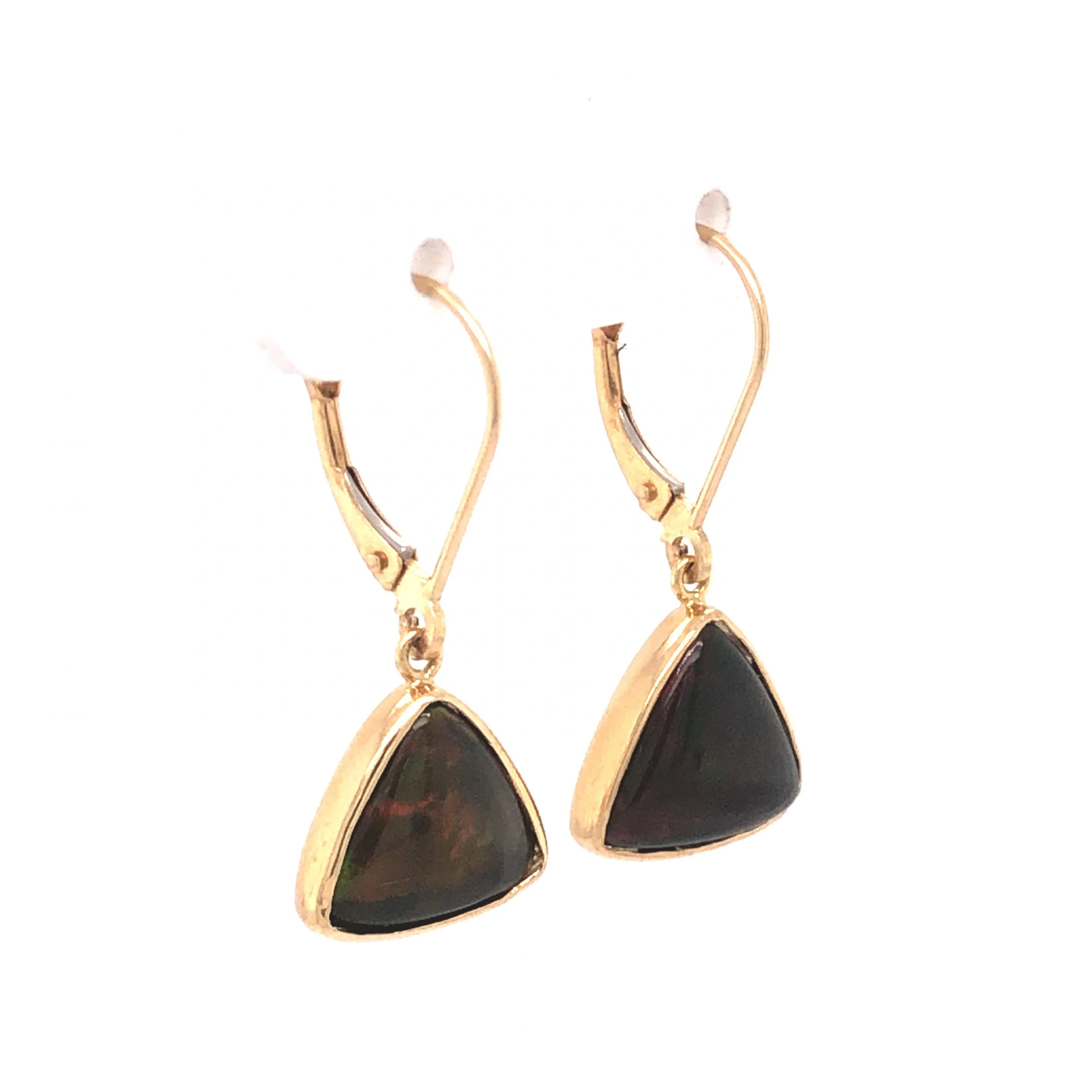Opal Drop Earrings in 14K Yellow Gold - Image 3