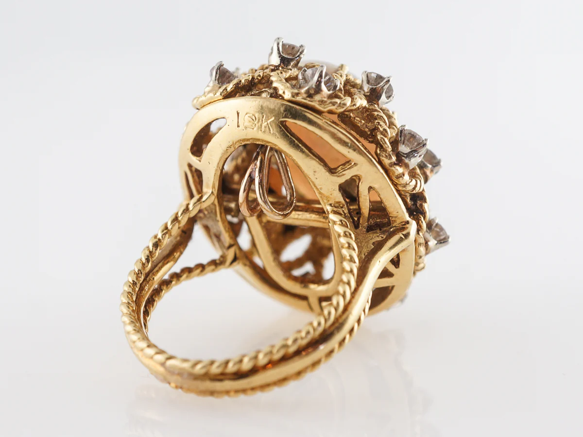 Opal Mid-Century Convertible Ring 18k Yellow Gold - Image 4