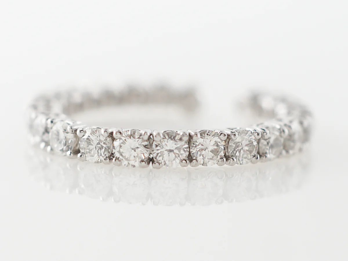 Open Diamond Wedding Band in White Gold - Image 2