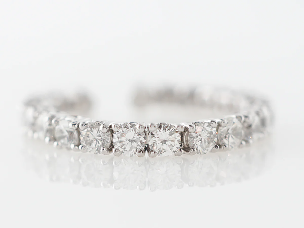 Open Diamond Wedding Band in White Gold - Image 3