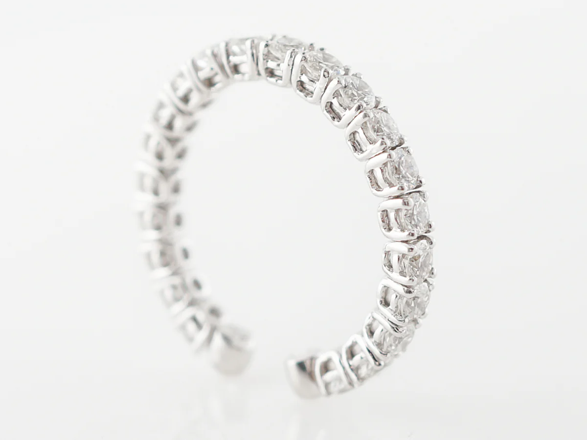 Open Diamond Wedding Band in White Gold - Image 5