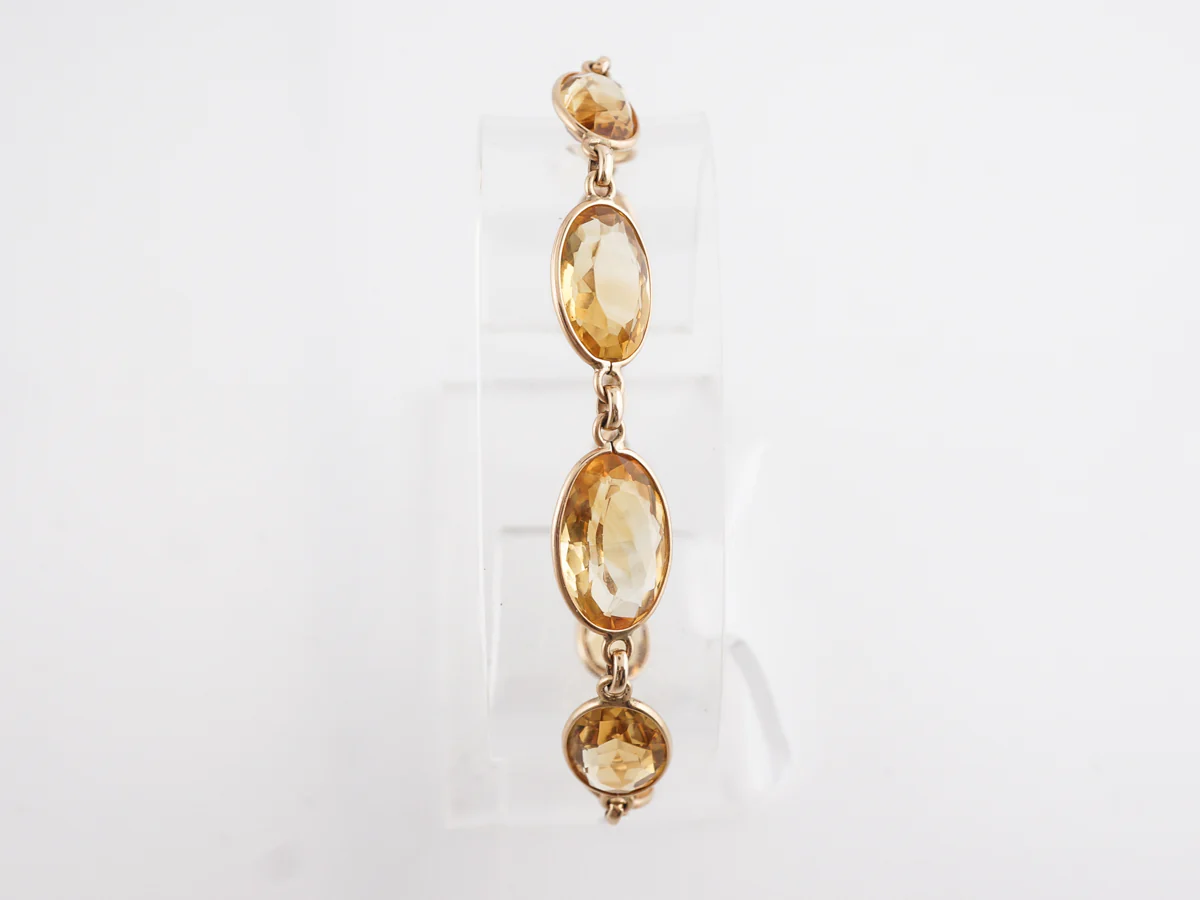 Oval Cut Citrine Bracelet in 14k Yellow Gold - Image 3
