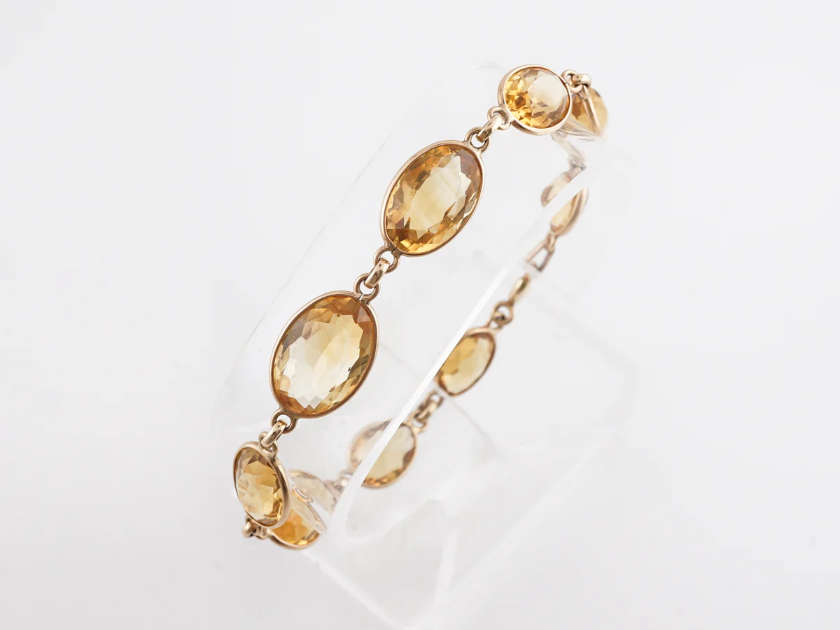 Oval Cut Citrine Bracelet in 14k Yellow Gold - Image 4