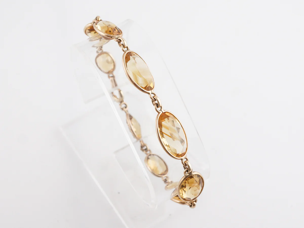 Oval Cut Citrine Bracelet in 14k Yellow Gold - Image 5
