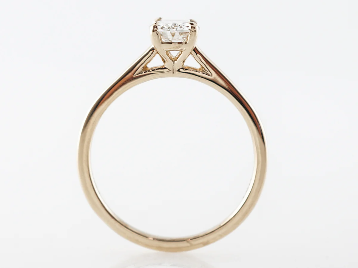 Oval Cut Diamond Solitaire Engagement Ring in 14k Yellow Gold - Image 4