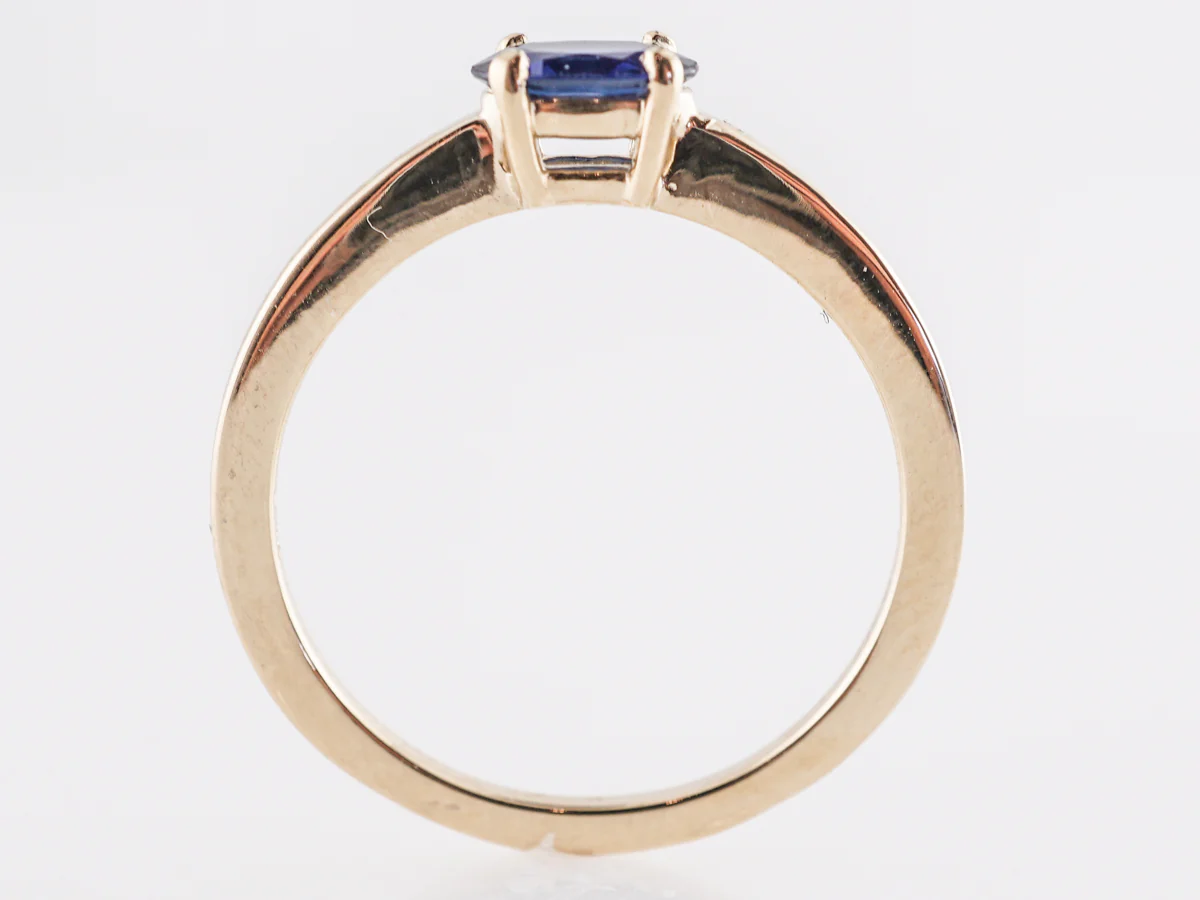 Oval Cut Sapphire Engagement Ring in 14K Yellow Gold - Image 4