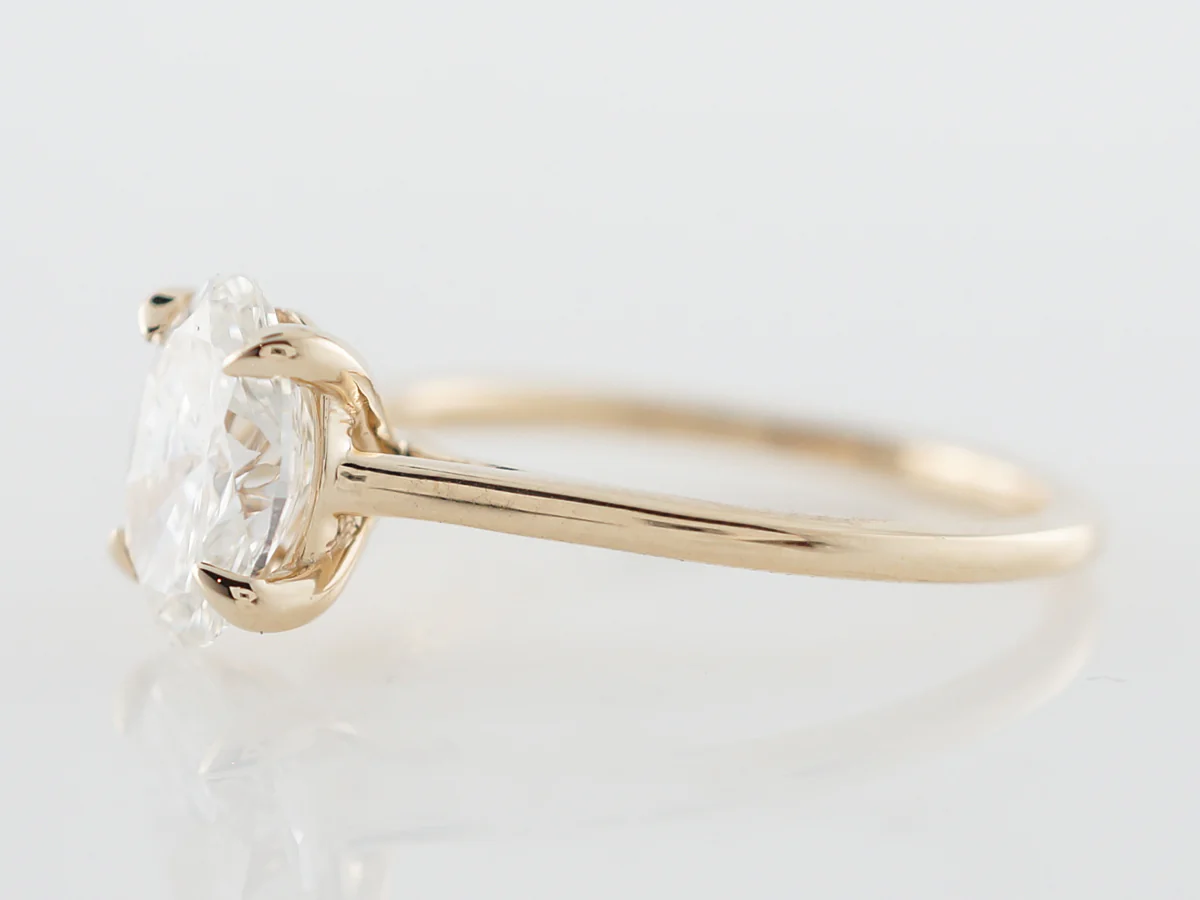 Oval Diamond Solitaire Engagement Ring in Yellow Gold - Image 2
