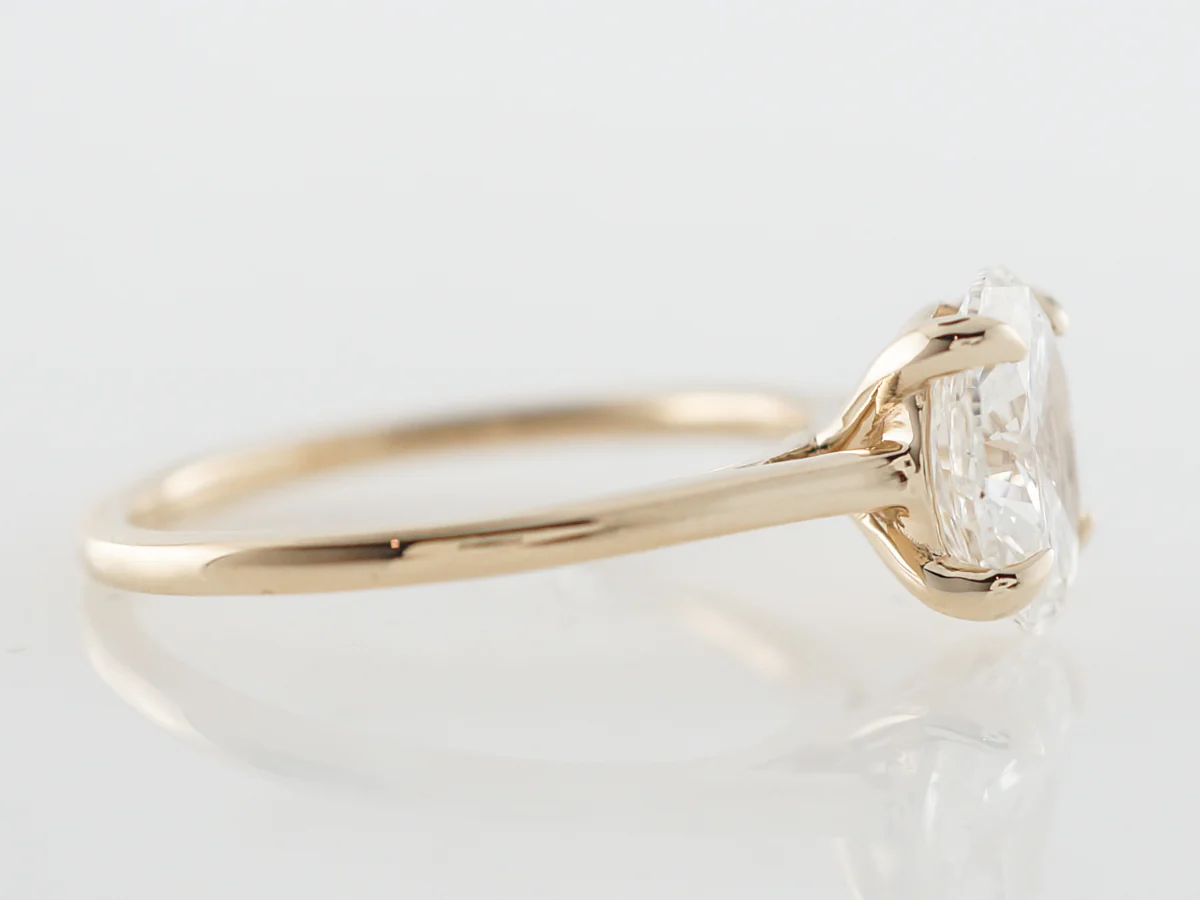 Oval Diamond Solitaire Engagement Ring in Yellow Gold - Image 3
