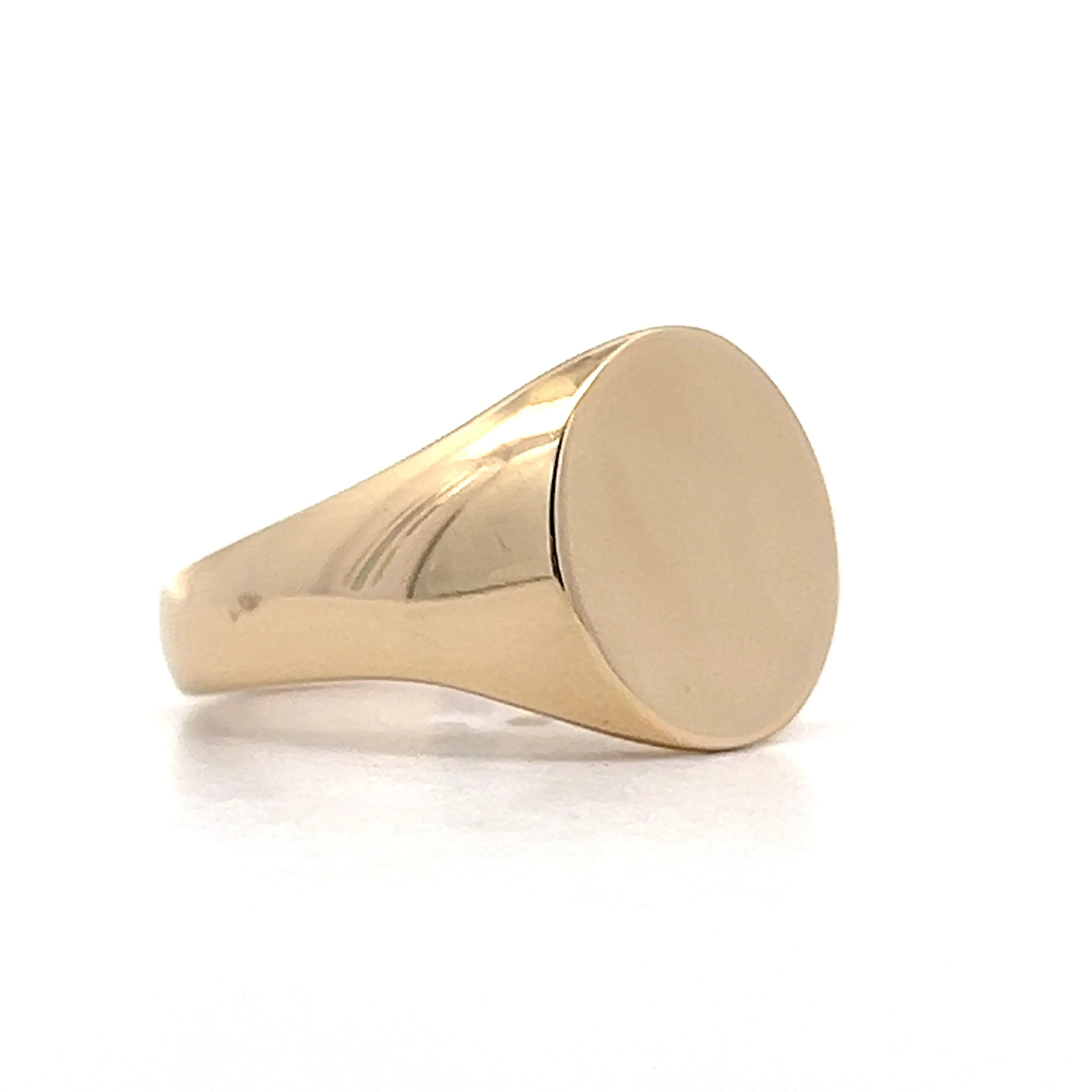 Oval Face Signet Ring in 14k Yellow Gold - Image 3