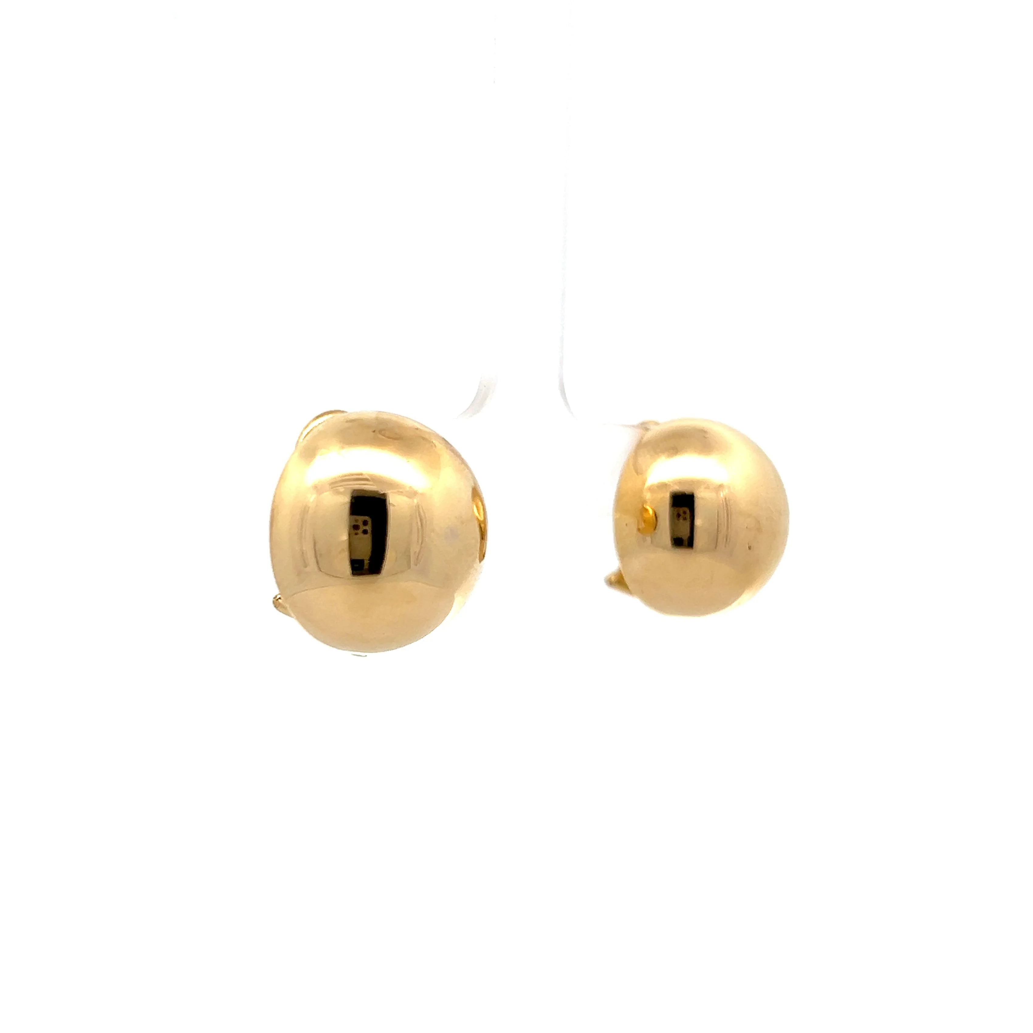 Oversized Ball Stud Earrings in 14k Yellow Gold - Image 3