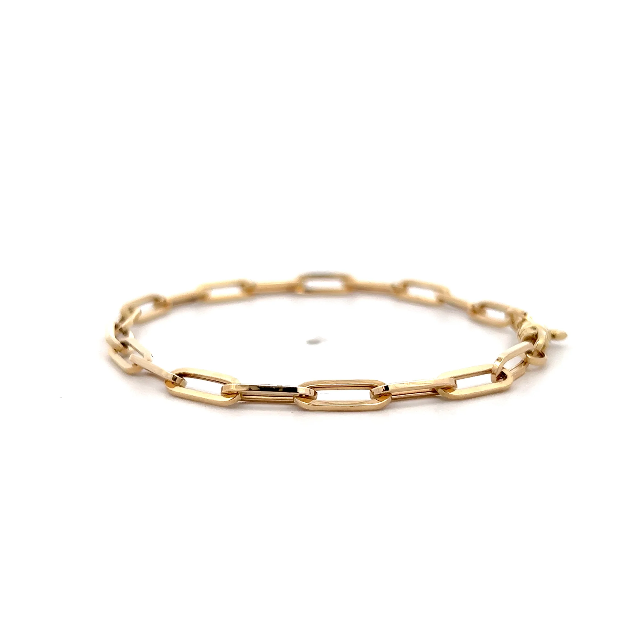 Paperclip Chain Bracelet 14k Yellow Gold - Image 2