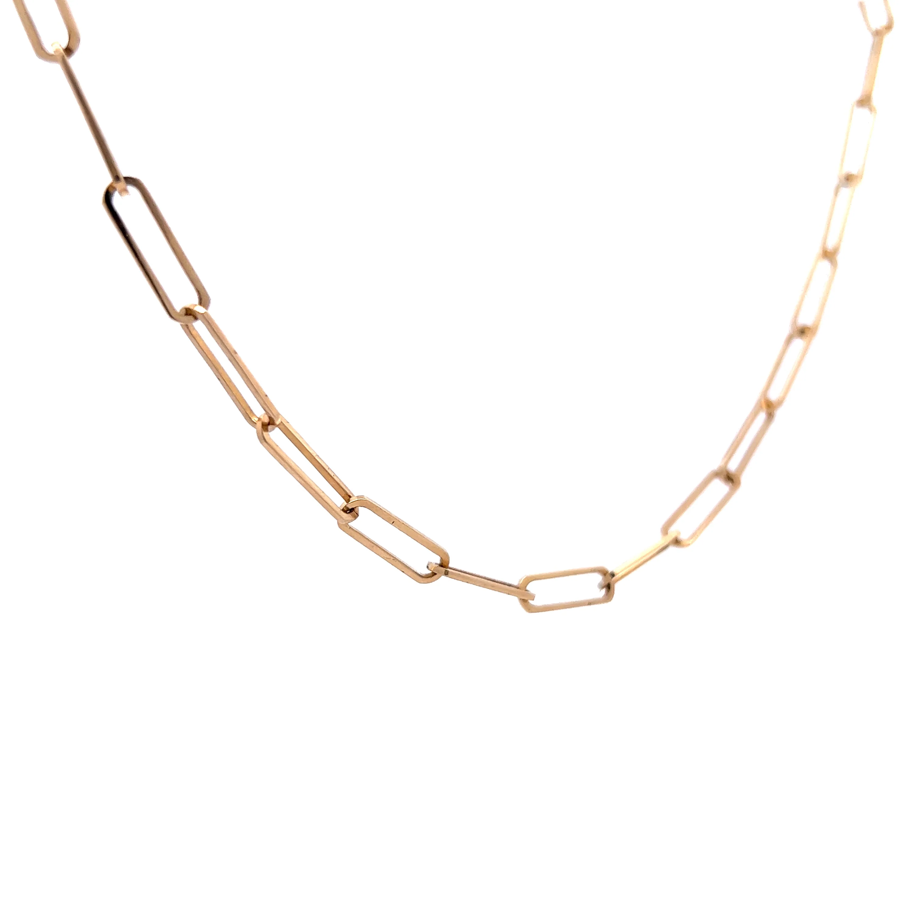 Paperclip Necklace in 14k Yellow Gold - Image 3