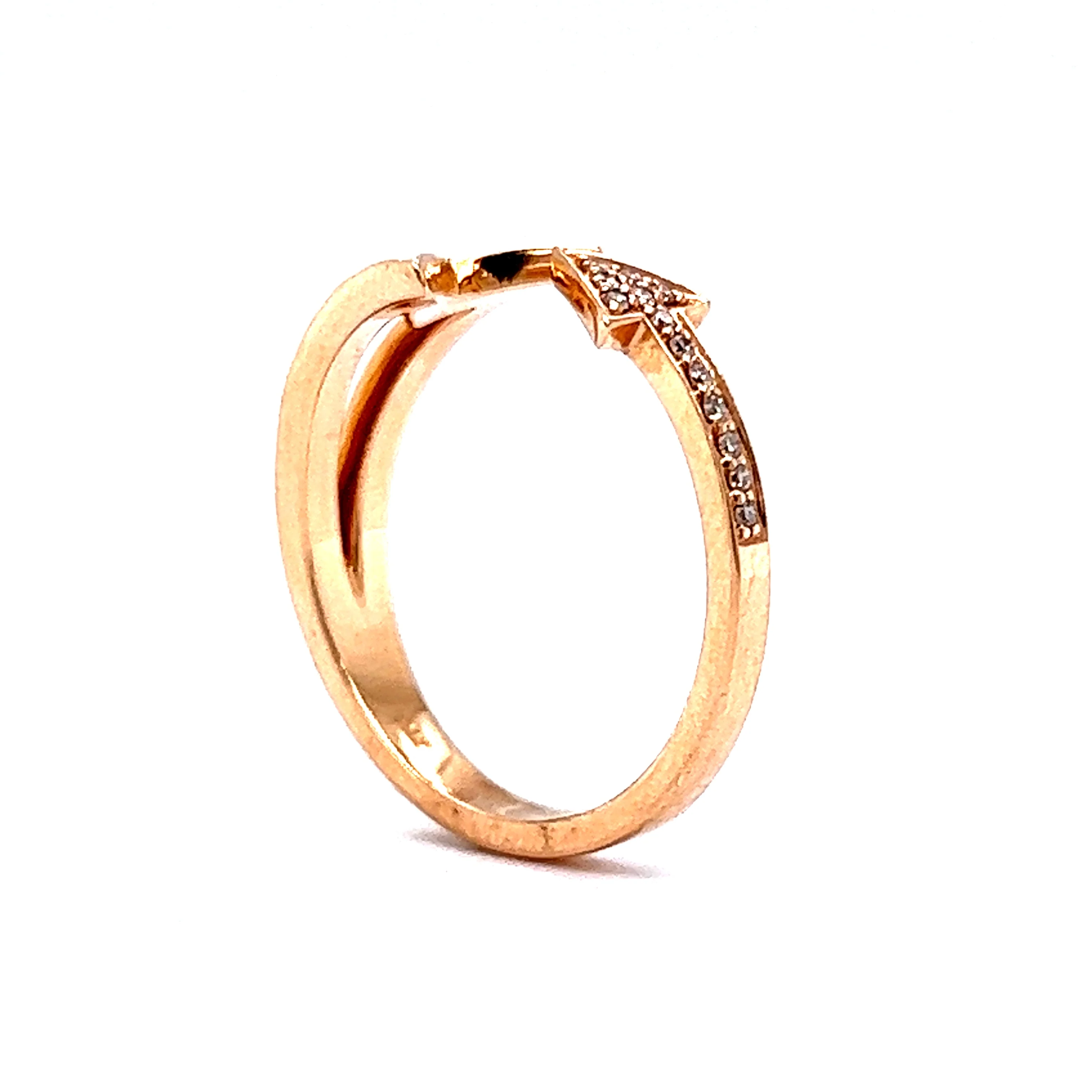 Pave Diamond Arrow Ring in 14k Rose Gold - Image 5