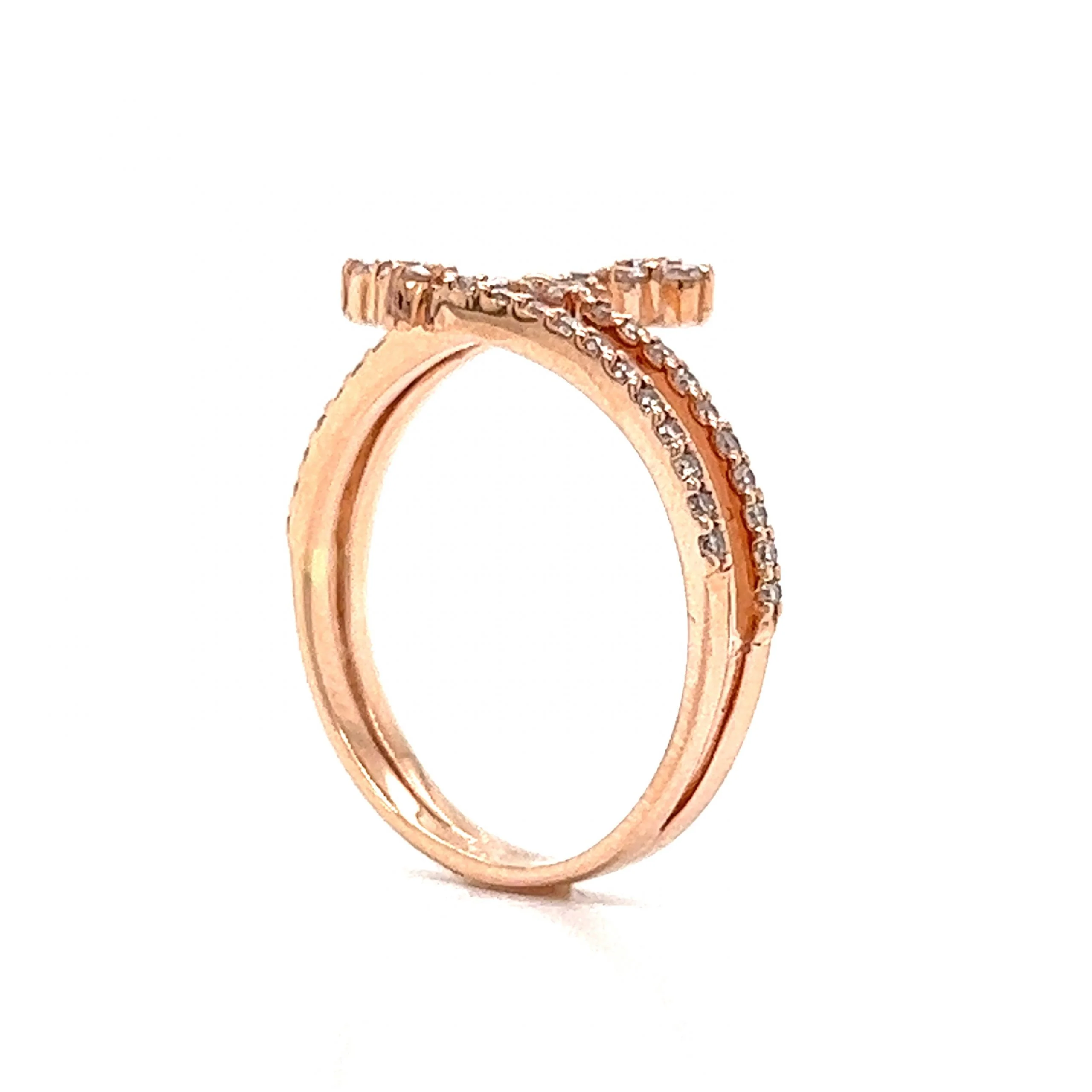 Pave Diamond Arrow Wrap Ring in 14k Rose Gold - Image 5