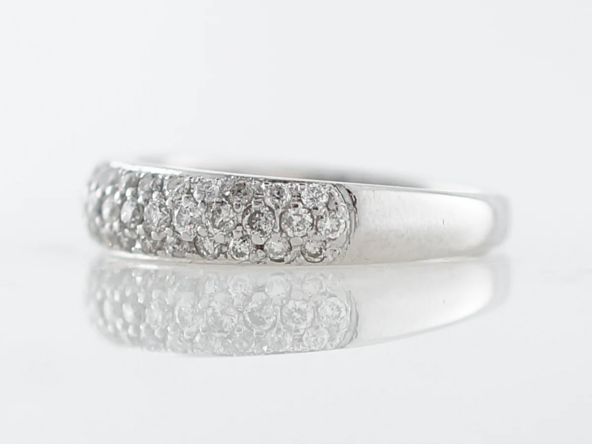 Pave Diamond Wedding Band in White Gold - Image 2