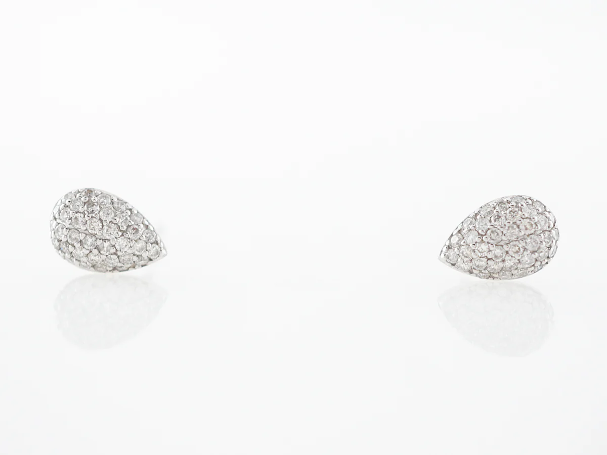 Pave Diamond Cluster Earrings in 18k White Gold - Image 4