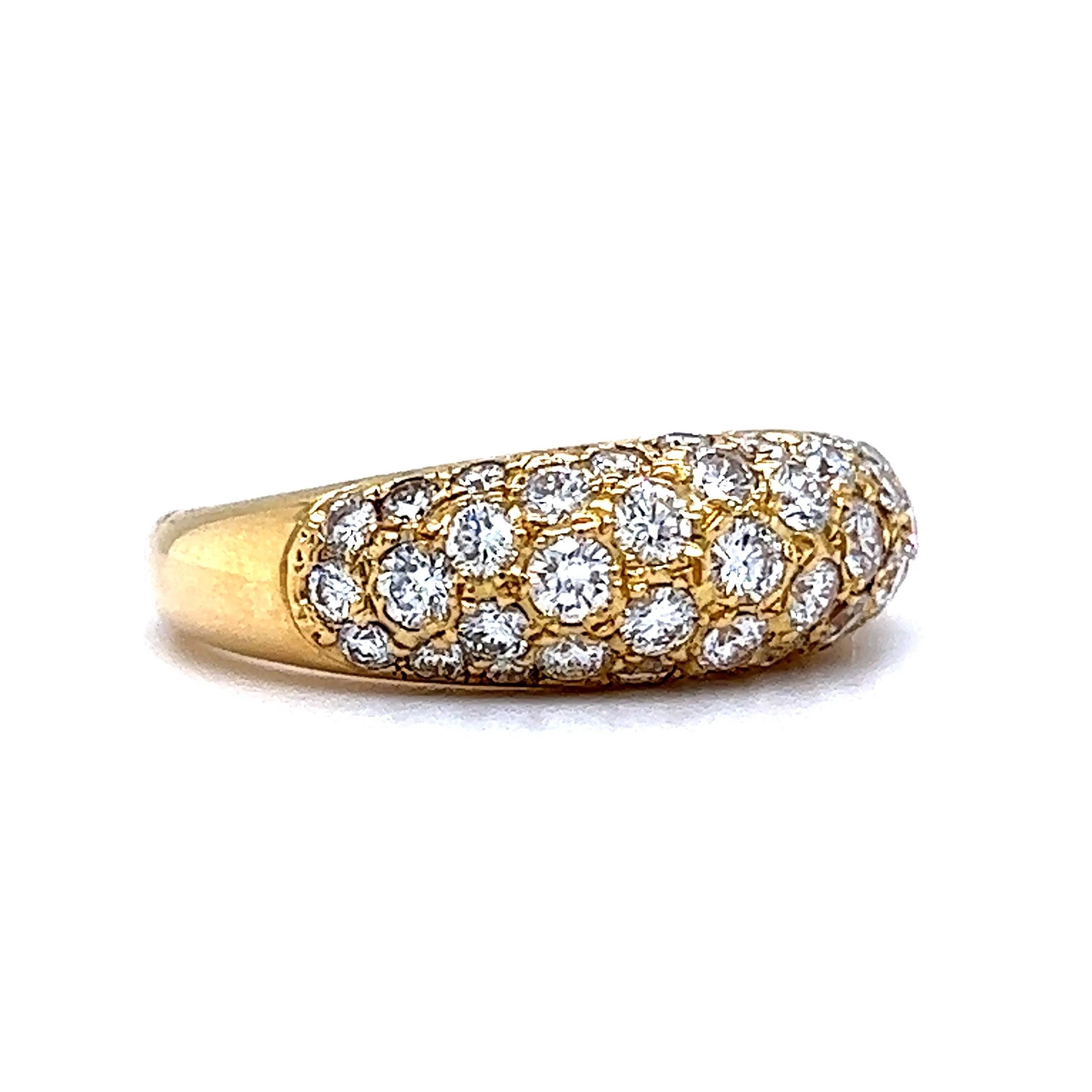 Pave Diamond Dome Stacking Ring in 18k Yellow Gold - Image 3