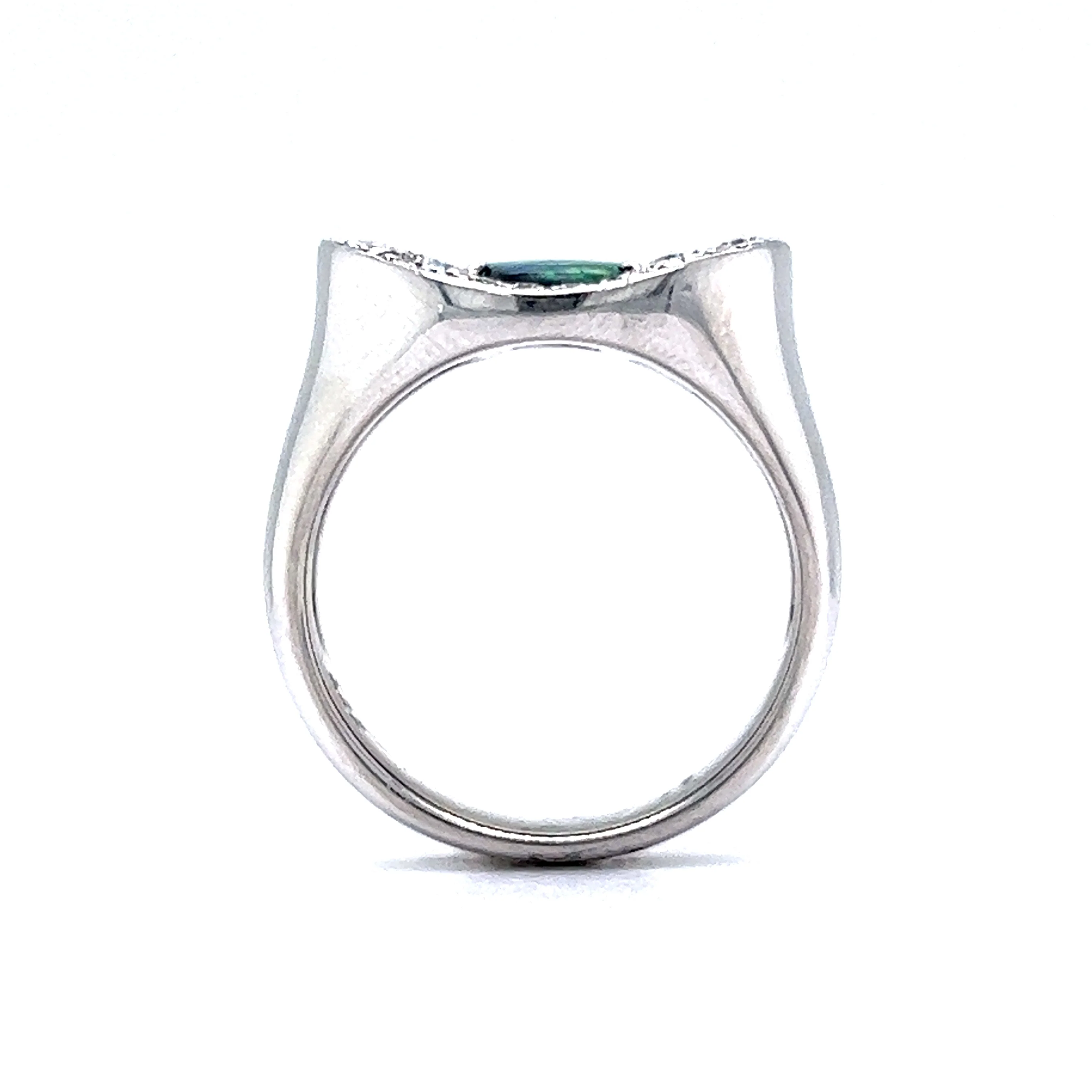 Pave Diamond & Opal Cocktail Ring in Platinum - Image 4