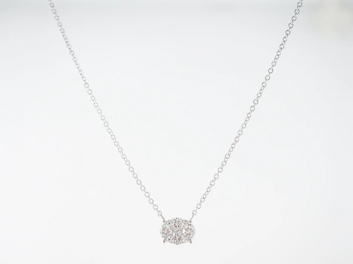 Pave Diamond Pendant in 18k White Gold - Image 2